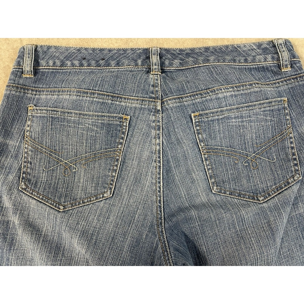 Tommy Hilfiger Denim Capris Size 8 Cuffed Bottom Front Button Pockets - Picture 3 of 10